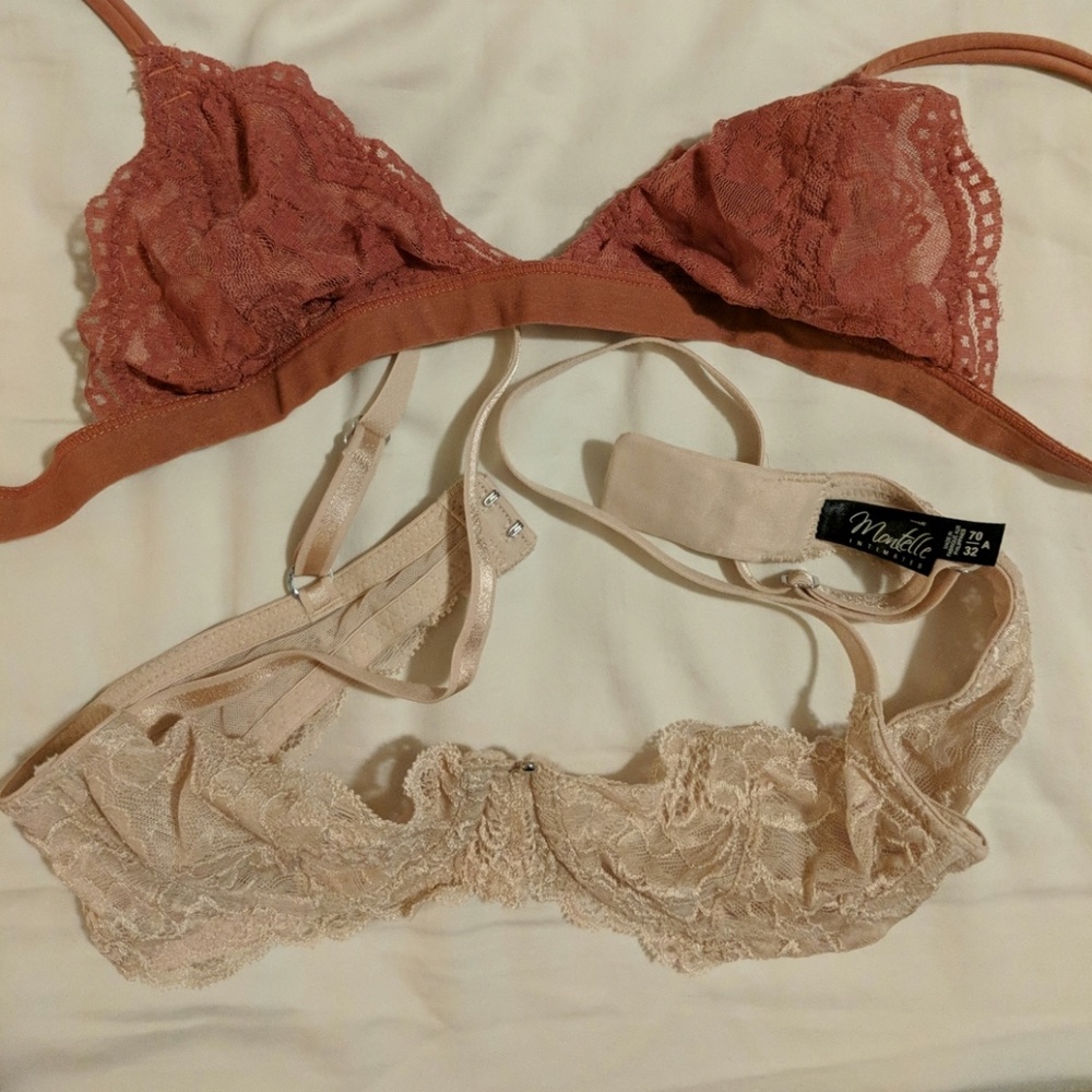 Lot of 2 unlined bralettes
